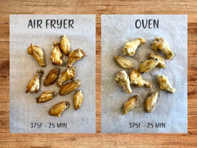 air fryer vs oven chicken wings cook results