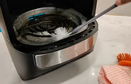 using test tube scrubber for cleaning air fryer coil
